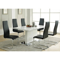 Coaster Furniture 100515BLK Anges High Back Dining Chairs Black and Chrome (Set of 4)